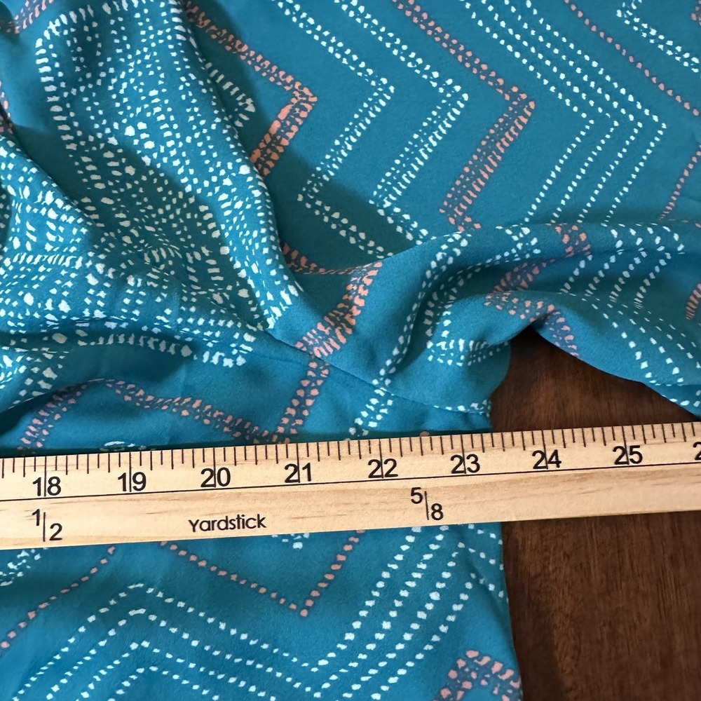 Hollywood Turquoise Patterned Women's XL Boho Top Peasant Fairy Coquette Blouse - Picture 4 of 9